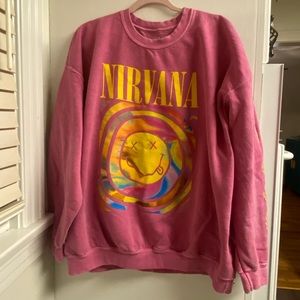 Urban Outfitters Nirvana Sweatshirt in Pink